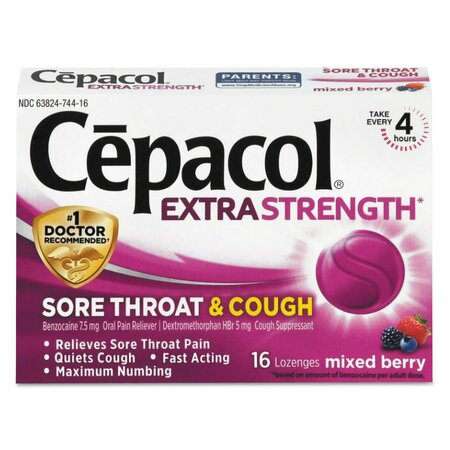 CEPACOL Sore Throat and Cough Lozenges, Mixed Berry, PK16 63824-74016